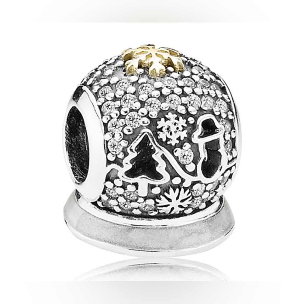 Authentic Pandora Retired 2015 Black Friday Wonderland Snow Globe S925 Ale & 14K
